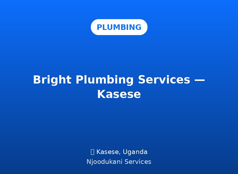 Bright Plumbing Services — Kasese