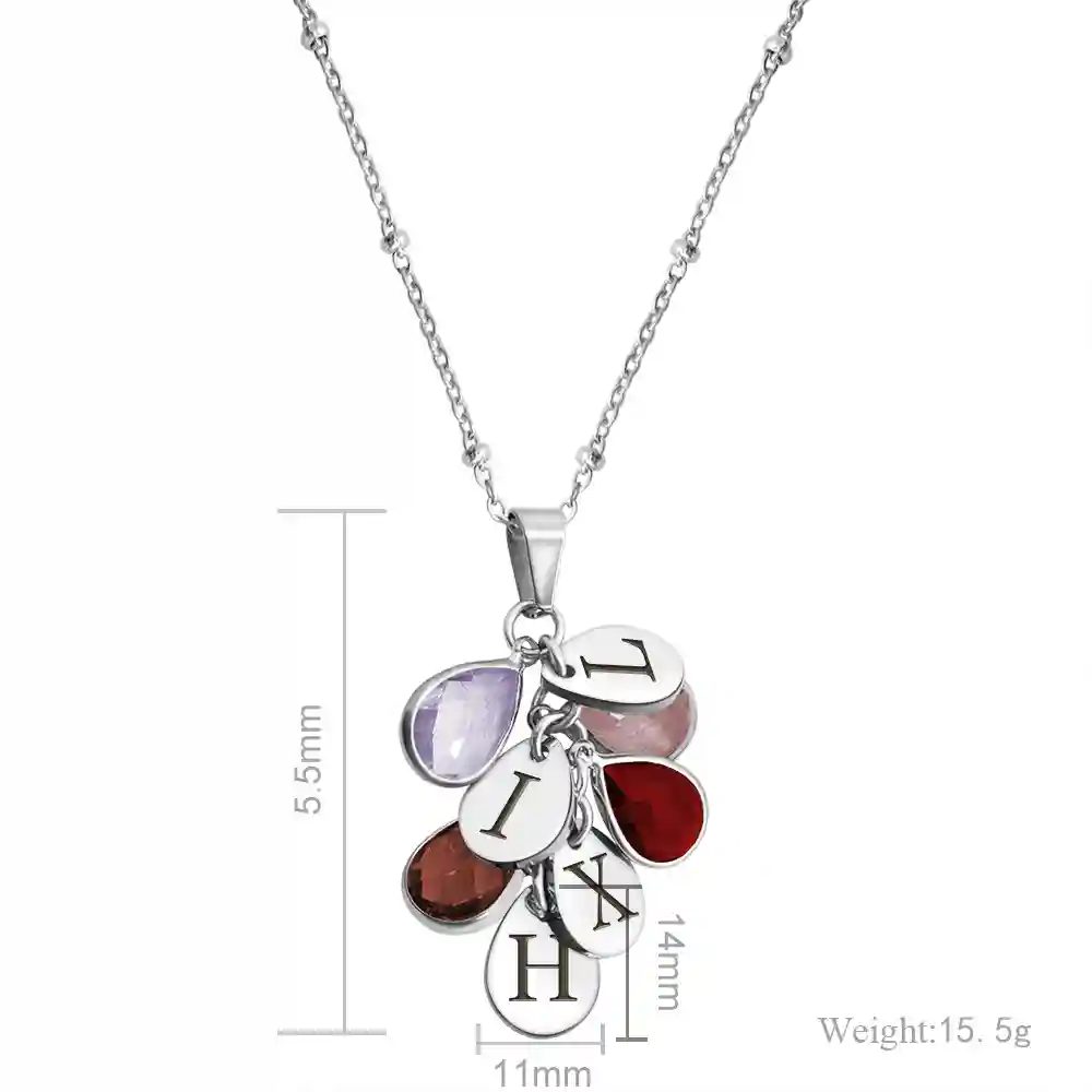 Steel Color-5 Birthstone 5 Letter