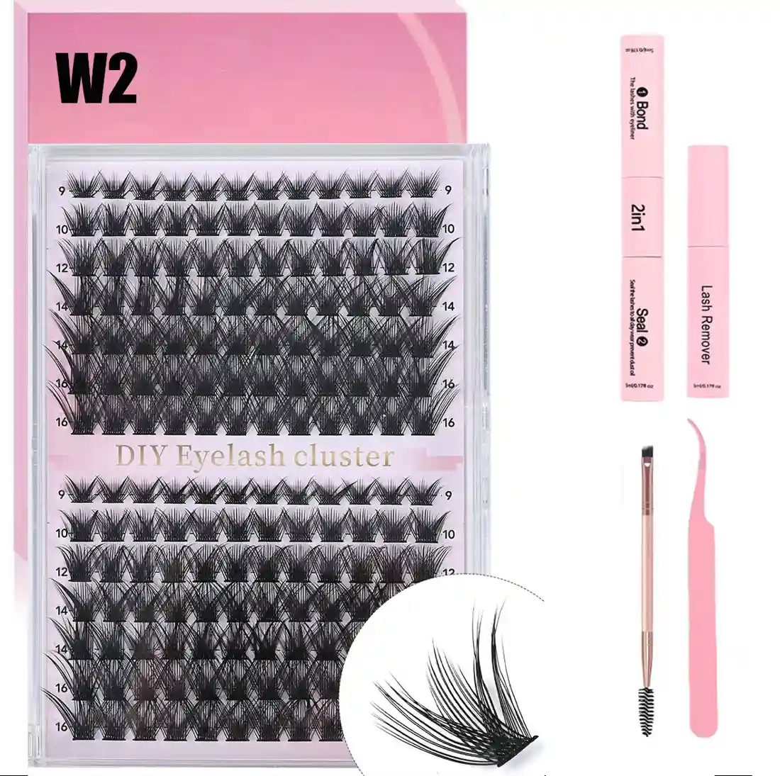 W2 Eyelash And Tool 4Piece Set