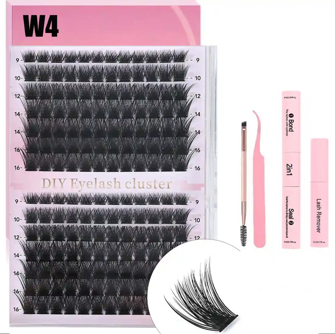 W4 Eyelash And Tool 4Piece Set