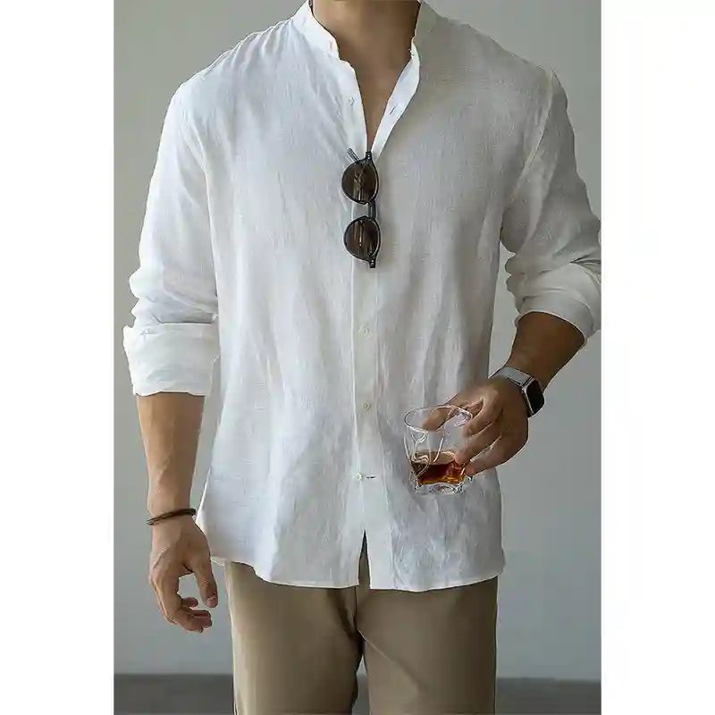 Beige-L-Standing Collar