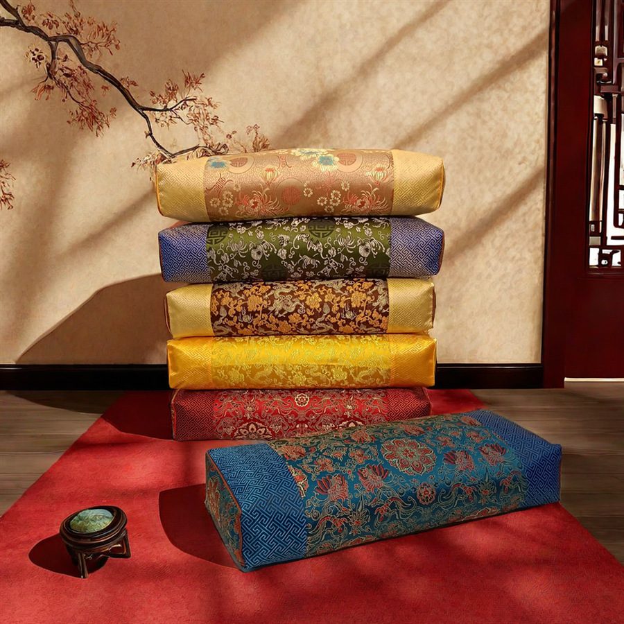 Brocade Square Mugwort Pillow Buckwheat Hulls