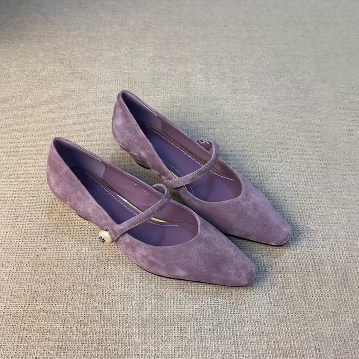 French-style Pointed-toe Slingback Mary Jane Shoes Womens Low-cut Design