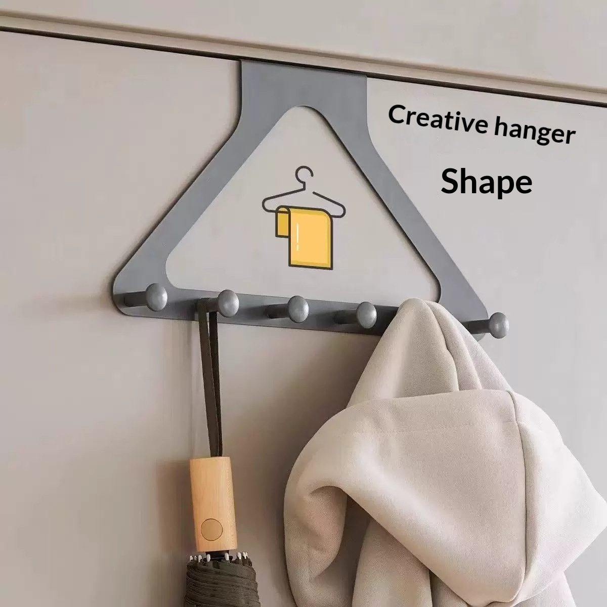 Door Hook No Drilling Required Space-saving Clothes Hanger For Bedroom Doors