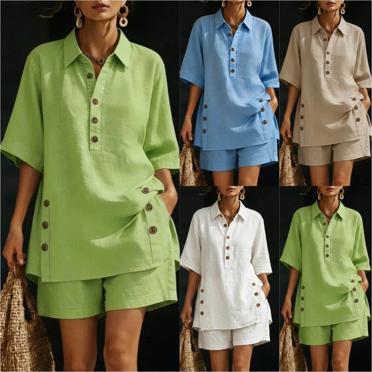 2026 Autumn And Summer Hot Selling New Women's Clothing Short Sleeved Shirt Loose Pants Two Piece Set