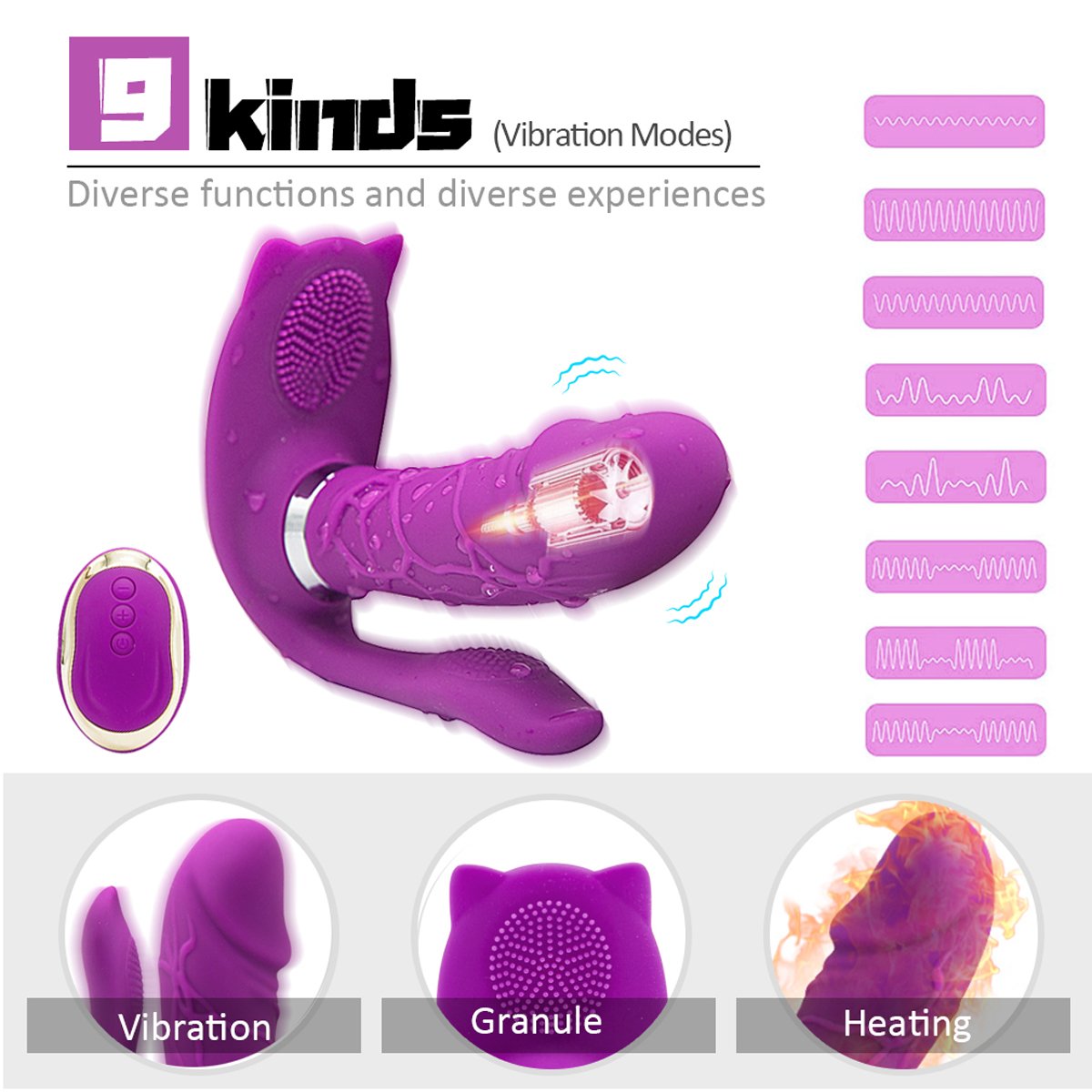 Women's Fun Wireless Remote Control Invisible Underwear Butterflies Wearing Jumping Eggs G-Spot Backyard Warming Masturbation Device