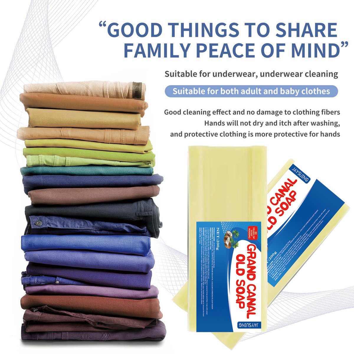 Jaysuing Laundry Soap, Clothes Clean Grease Mildew Spot Underwear Soap Hand Protection Deep Clean Easy To Bleach Hands