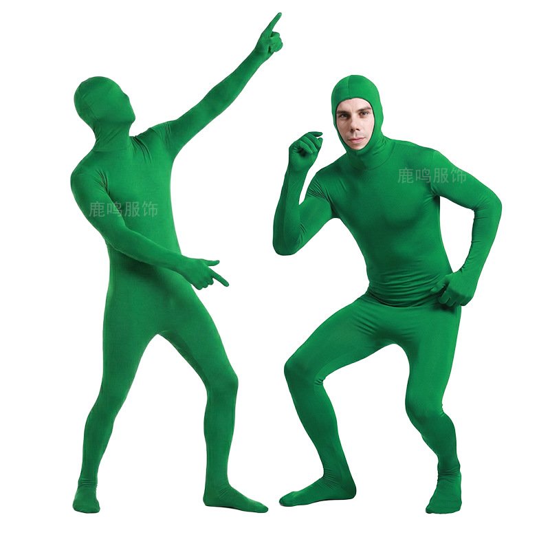 Halloween Invisible Costume Cosplay  Performance Outfit Black Man Bodysuit Stage Performance Invisibility Costume