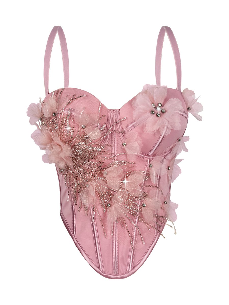 Handmade Flower Beaded Fishbone Bra Sexy Backless Camisole Sexy Top Stage Performance Camisole
