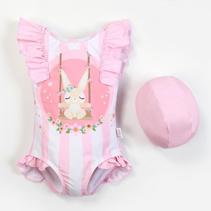 Tonglang Children's Swimsuit For Girls, One-piece Cartoon Rabbit Swimsuit, Customizable Sleeveless Swimsuit, Wholesale And Custom Orders Available