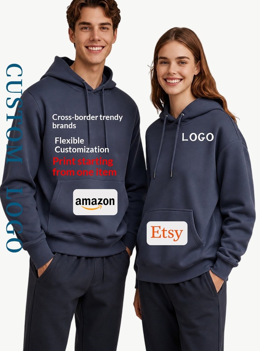 European And American Cross-Border Oversize Hooded Sweatshirt With Custom Design, Trendy Brand Hoodie, Etsy Custom Order With Minimum Order Of One P…