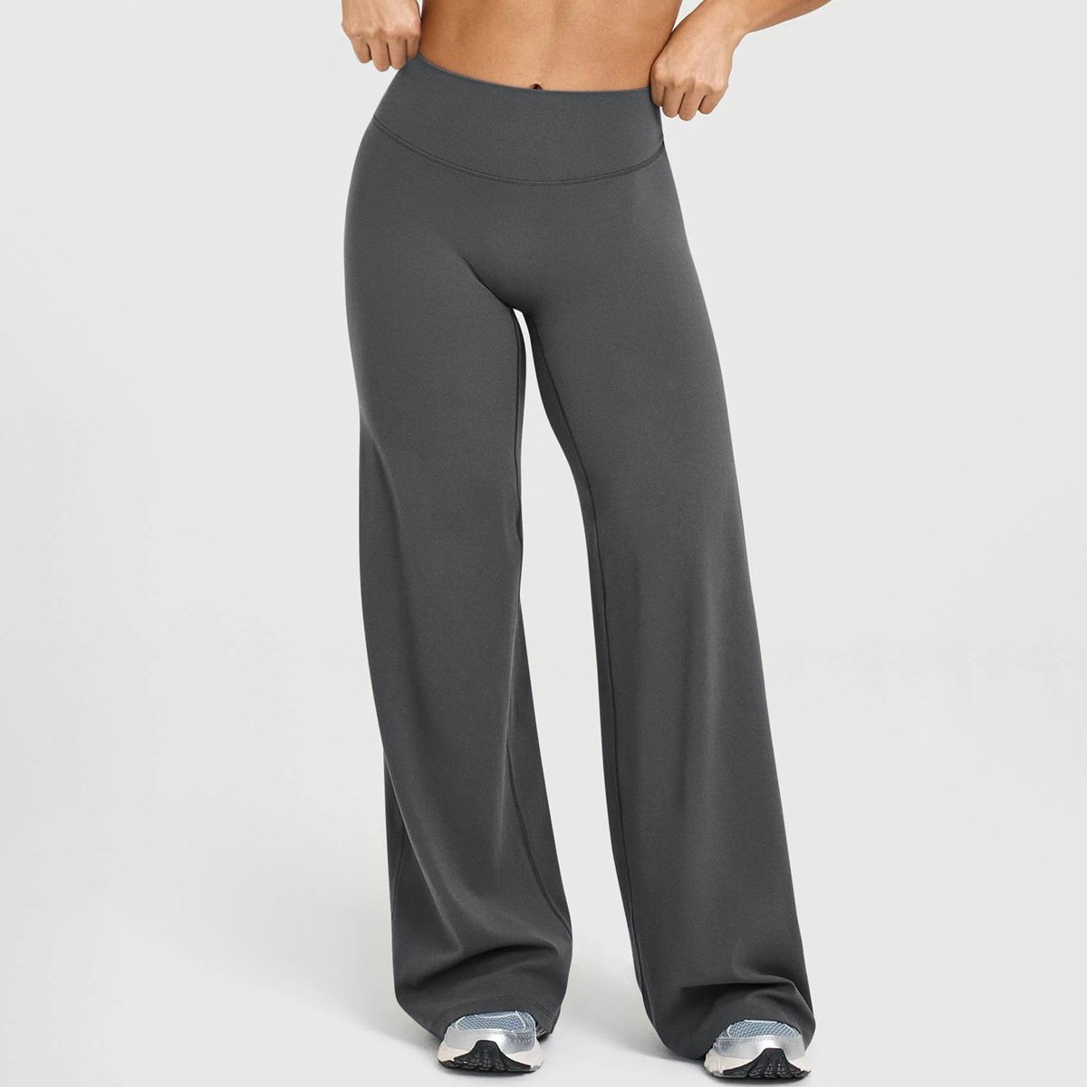 Cross-Border Amazon Straight-Leg Yoga Pants For Women, No Awkward Lines, High-Waisted Flared Pants, Loose Fit, Suitable For Outdoor Sports