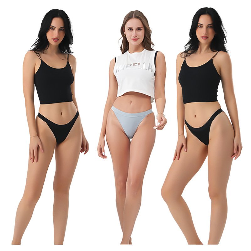 Pure Cotton Women's Low-Waist Sexy Briefs With Invisible Thin Straps Bikini Style