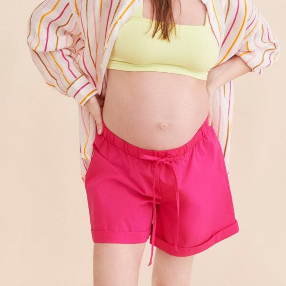Solid-color Lace-up Sports Casual Shorts