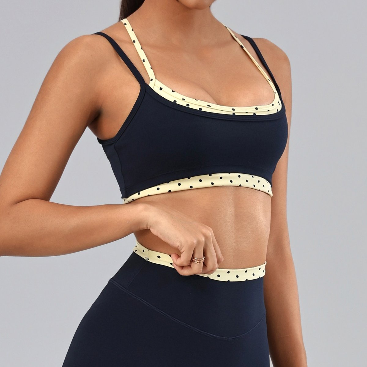 Fake Two-piece Double-layer Thin-strap Sports Bra