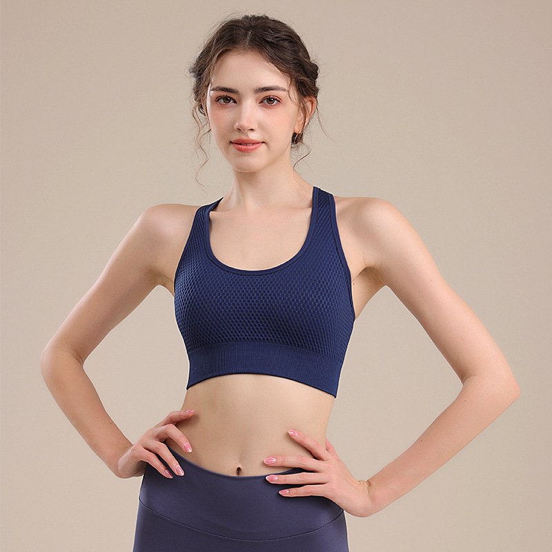 Fitness Running Push-Up Back-Supporting Quick-Drying Wireless Shock-Proof Bra