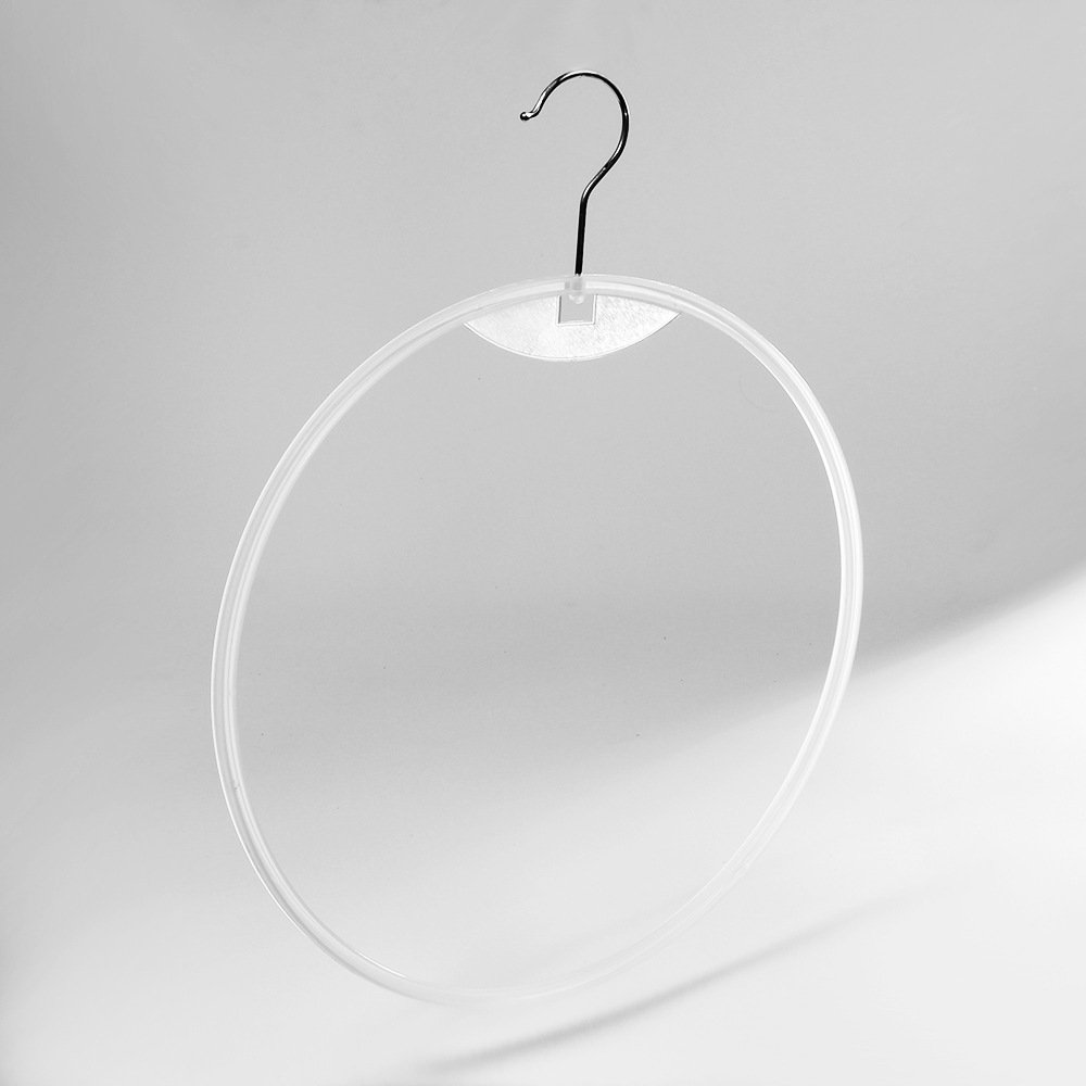 Round Underwear Clip White Plastic Circular Frame Lingerie Display Rack