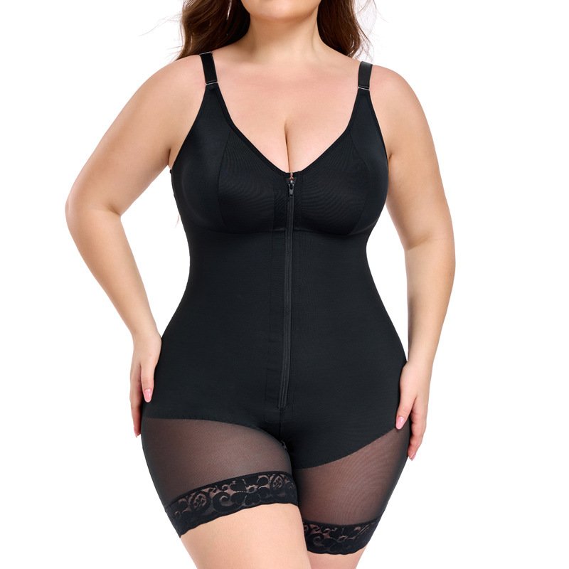 Plus-size Shapewear Bodysuit With Adjustable Shoulder Straps