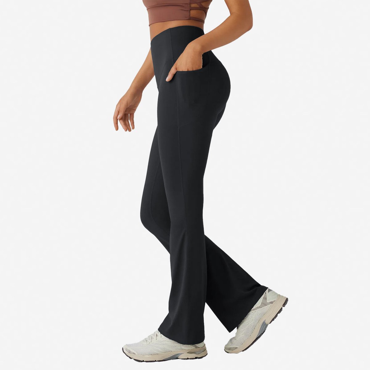 Stretchy Athletic Bootcut Yoga Pants For Fall And Winter