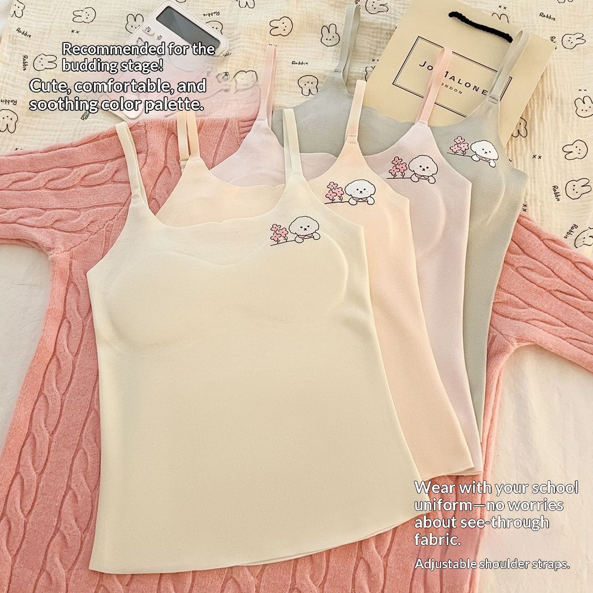 Girls' Undershirt With Chest Pad Underwear Cold-proof Inner Wear