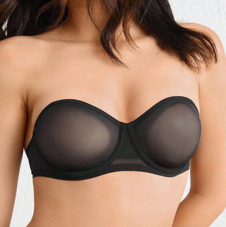 Womens Solid-Color Detachable Shoulder Strap Underwire Push-Up Bra
