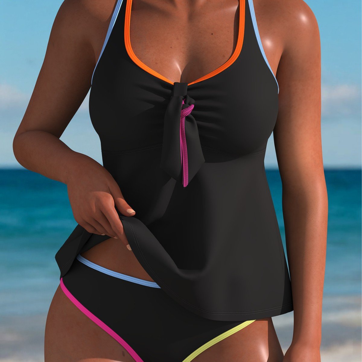 Women's Halter Bikini With A Bow At The Chest Swimsuit
