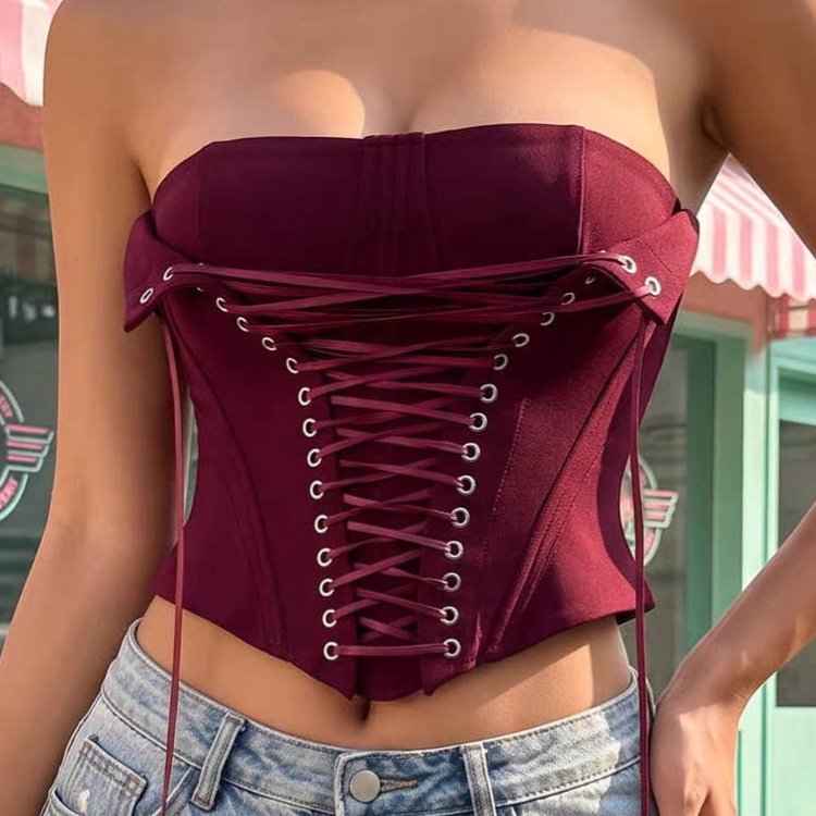 Bustier Shapewear Corset With Lacing Tight Waist Cincher