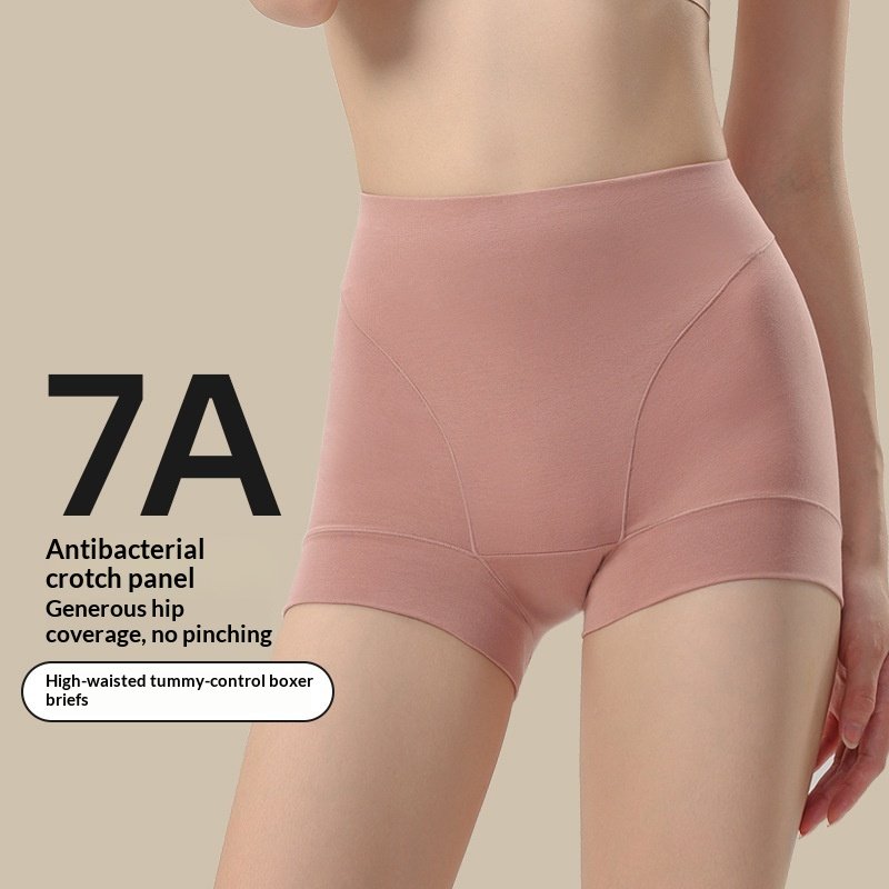 High-waisted Tummy-control Boxer Briefs With A Cotton Crotch