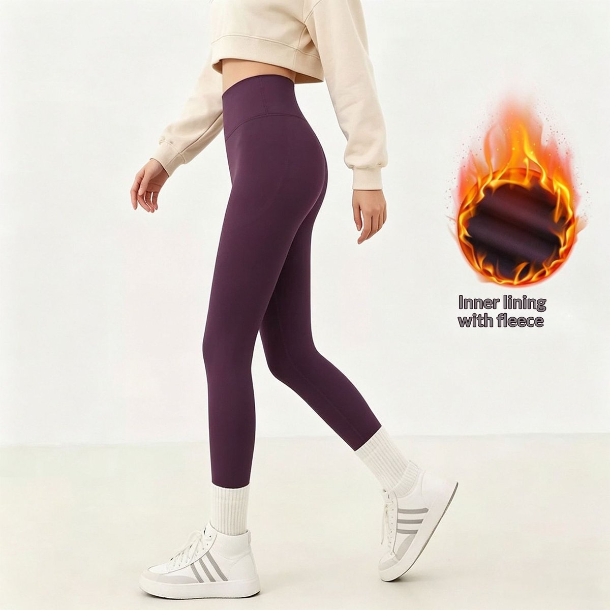 Womens Fleece-lined Fitness Yoga Pants