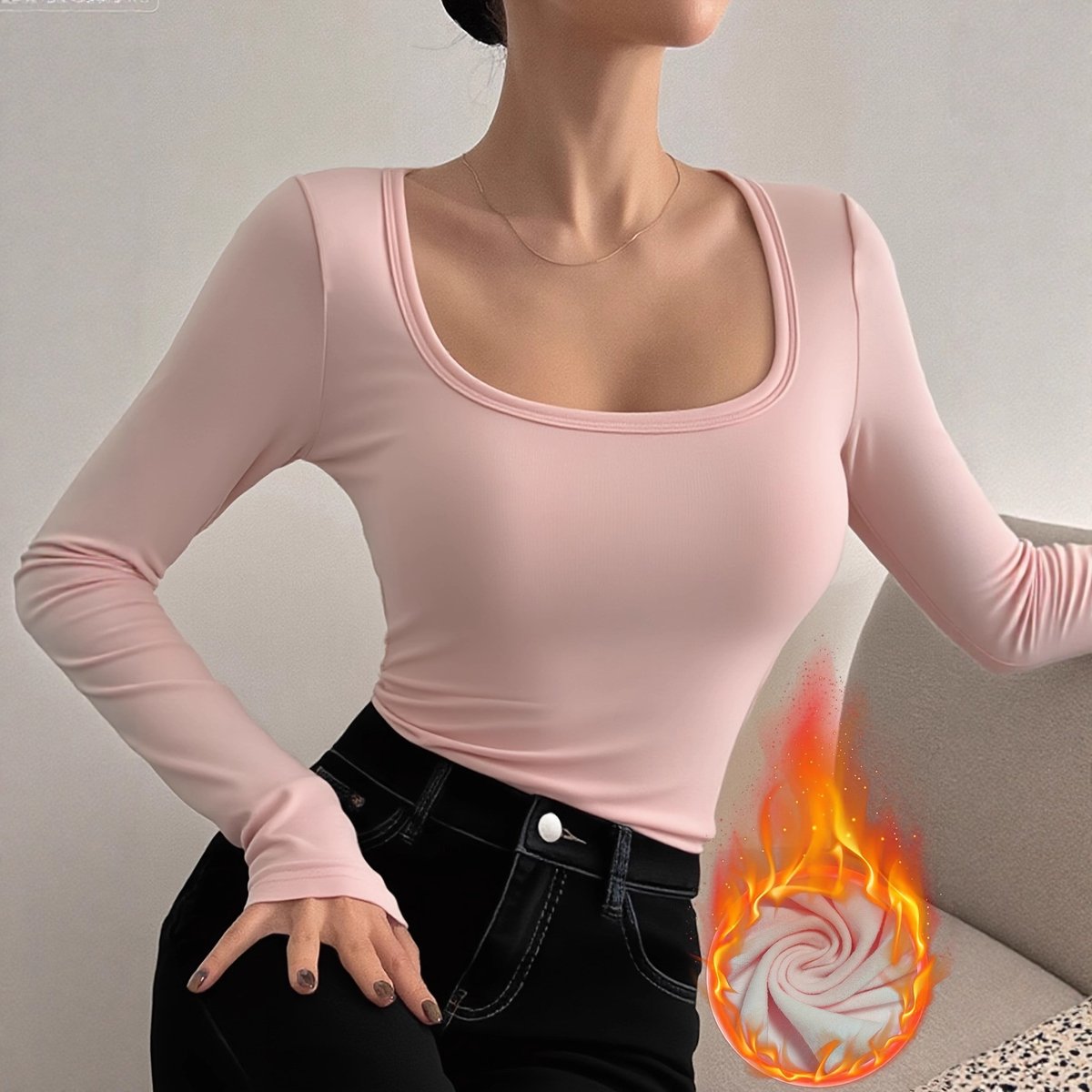Women's Sexy Long-Sleeve Underwear Top For Autumn And Winter