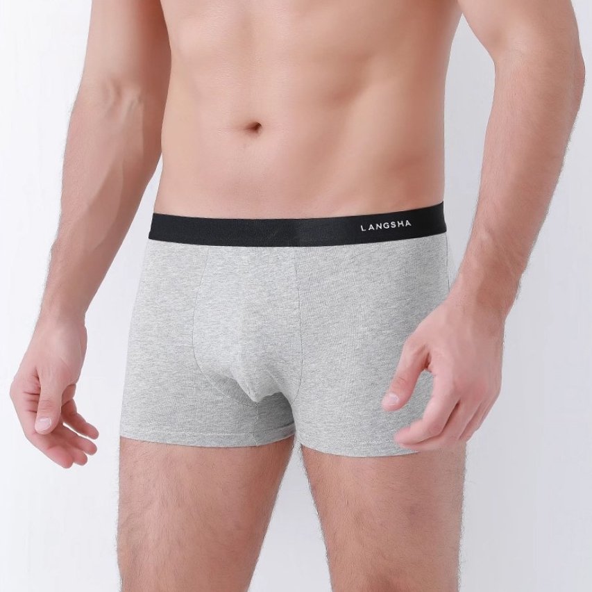 Men's Cotton Boxer Briefs Breathable Mid-rise For Sports