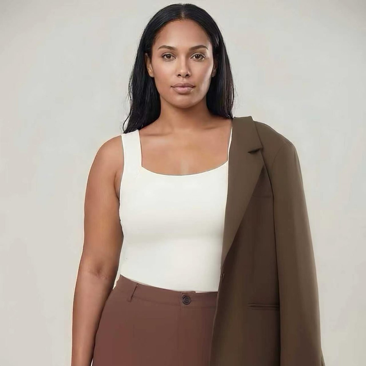 Women's Solid Color Padded Bra Top - Extended Length Outerwear Camisole - European American Size Loose Fit Casual Vest