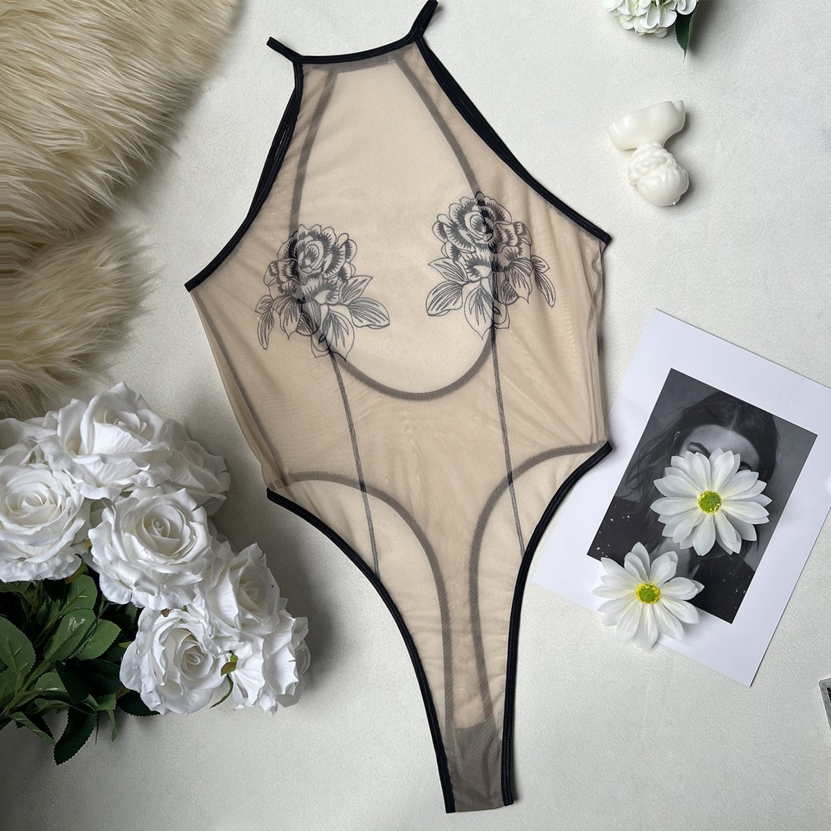 Women's Hollowed-out One-piece Lingerie Backless Bodysuit