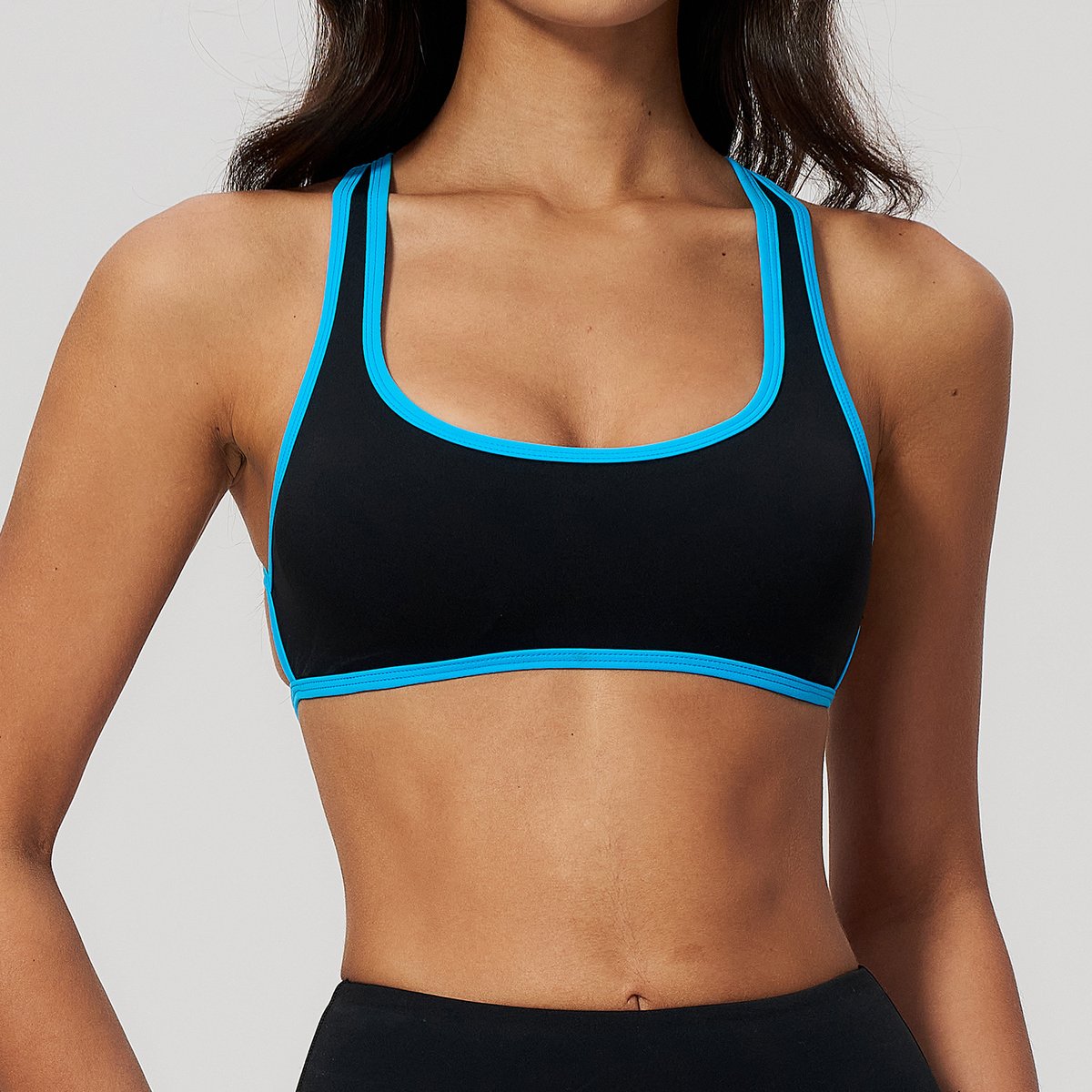 Yoga Bra Nude Feel Hollow Out Crisscross Design Beautiful Back High Elasticity Breathable Quick Drying