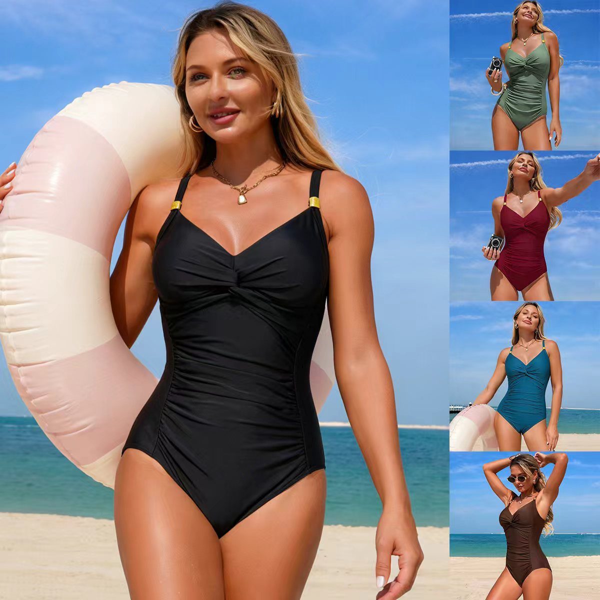 Solid-color Sports Bikini Swimwear For Cross-border E-commerce