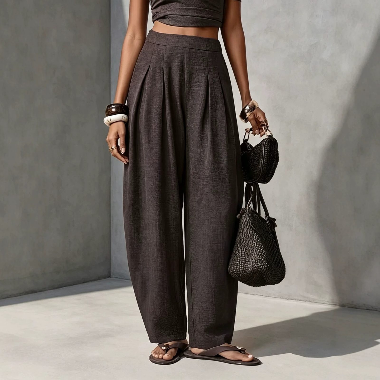 Retro Casual Versatile Womens Pants