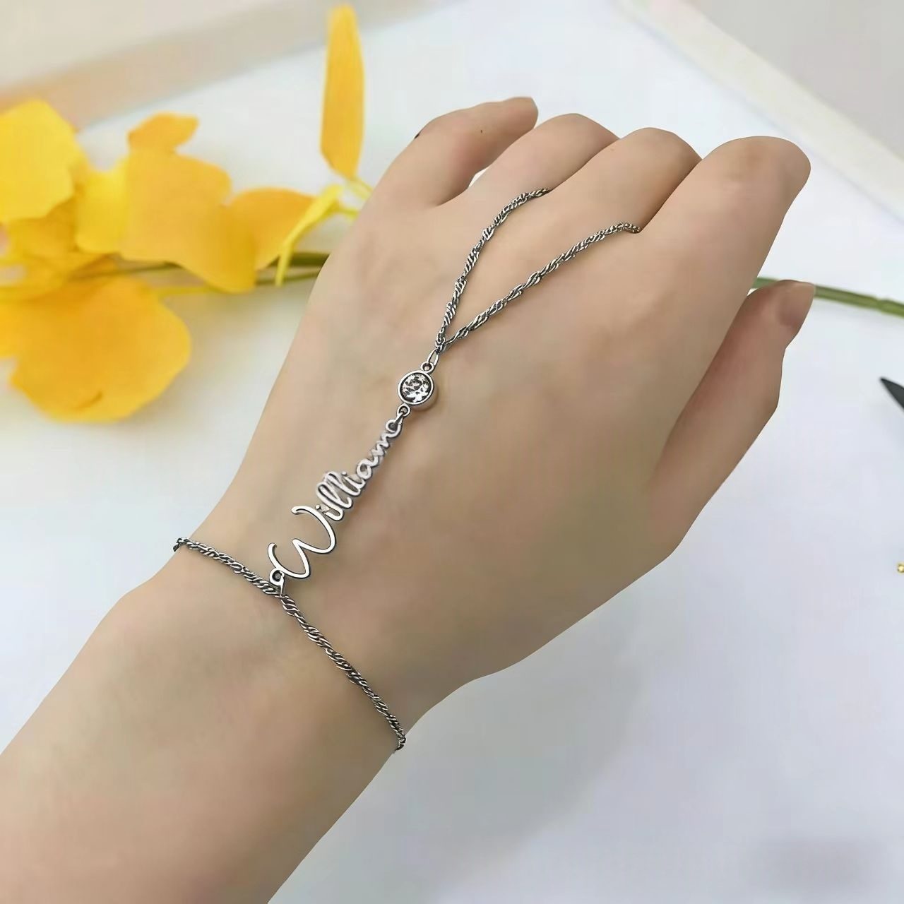 Customized Birthstone English Letter Bracelet For Women