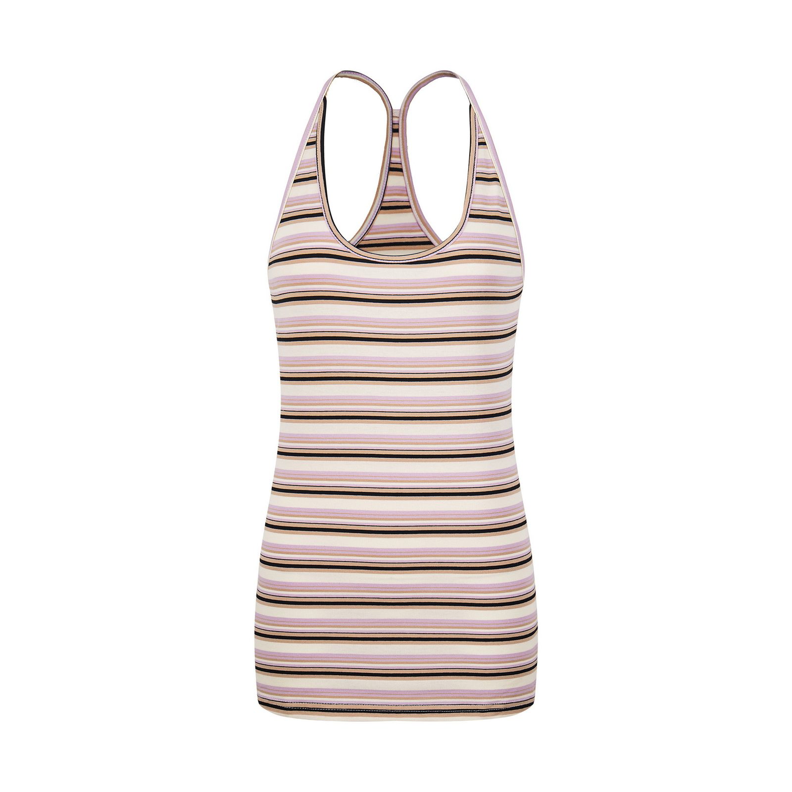 Colorful Stripe Tank Top, Fitted Slimming Bodysuit, Sweet and Cool Style Women's Clothing