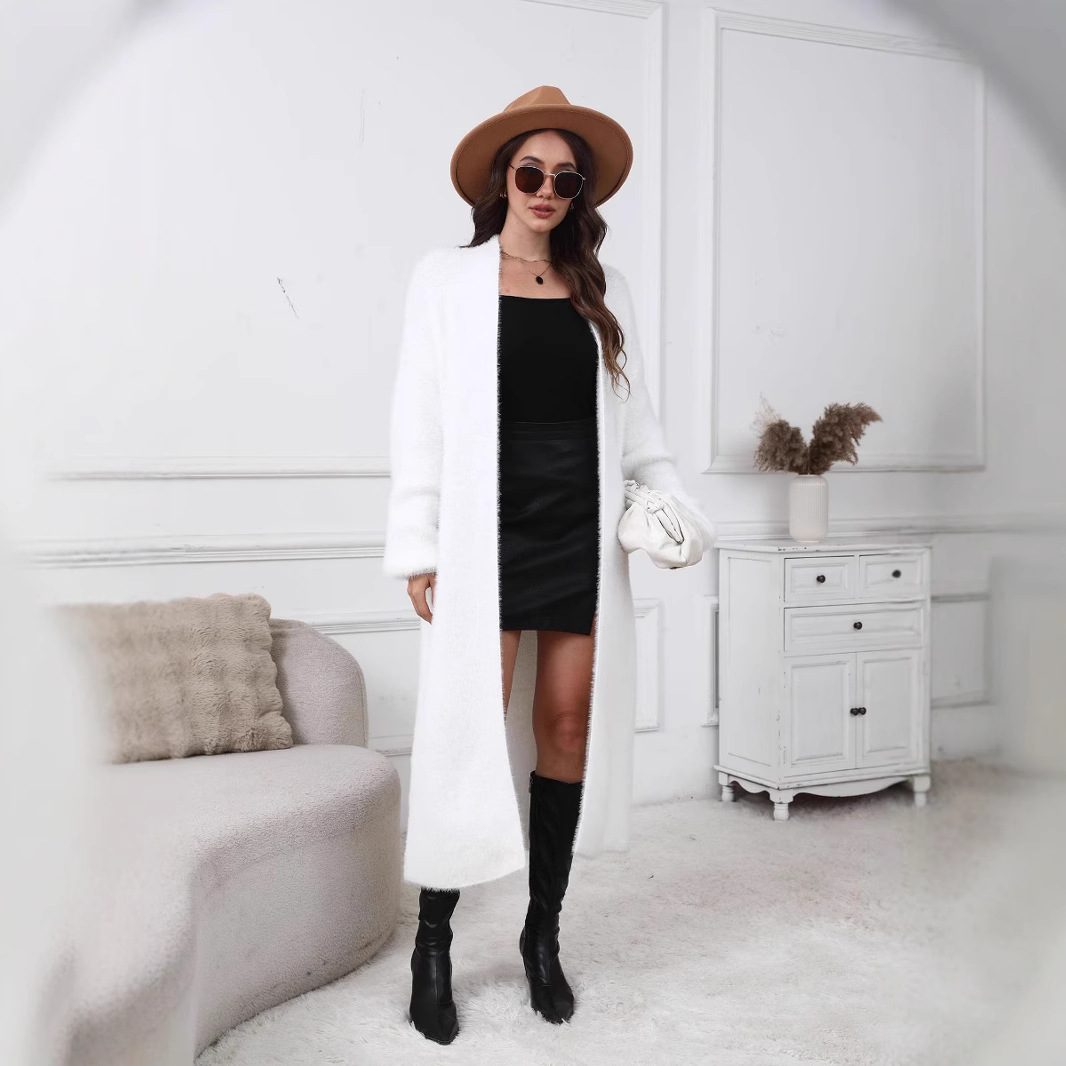 Mid-length Casual Loose Sweater Coat Women