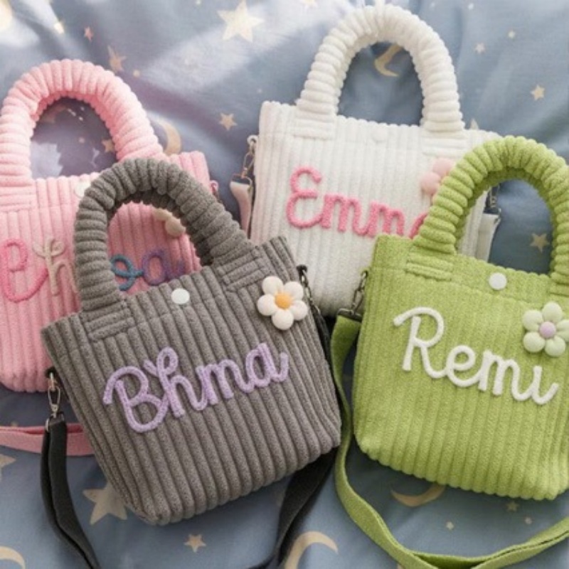Personalized Hand-embroidered Name Cross-body Bag