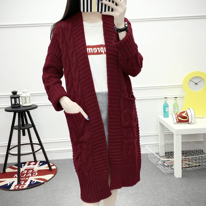 Knitted Cardigan Mid-length With Pockets