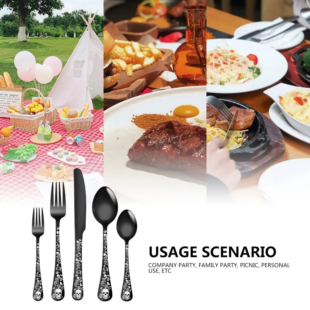 Halloween Skull Stainless Steel Cutlery Set