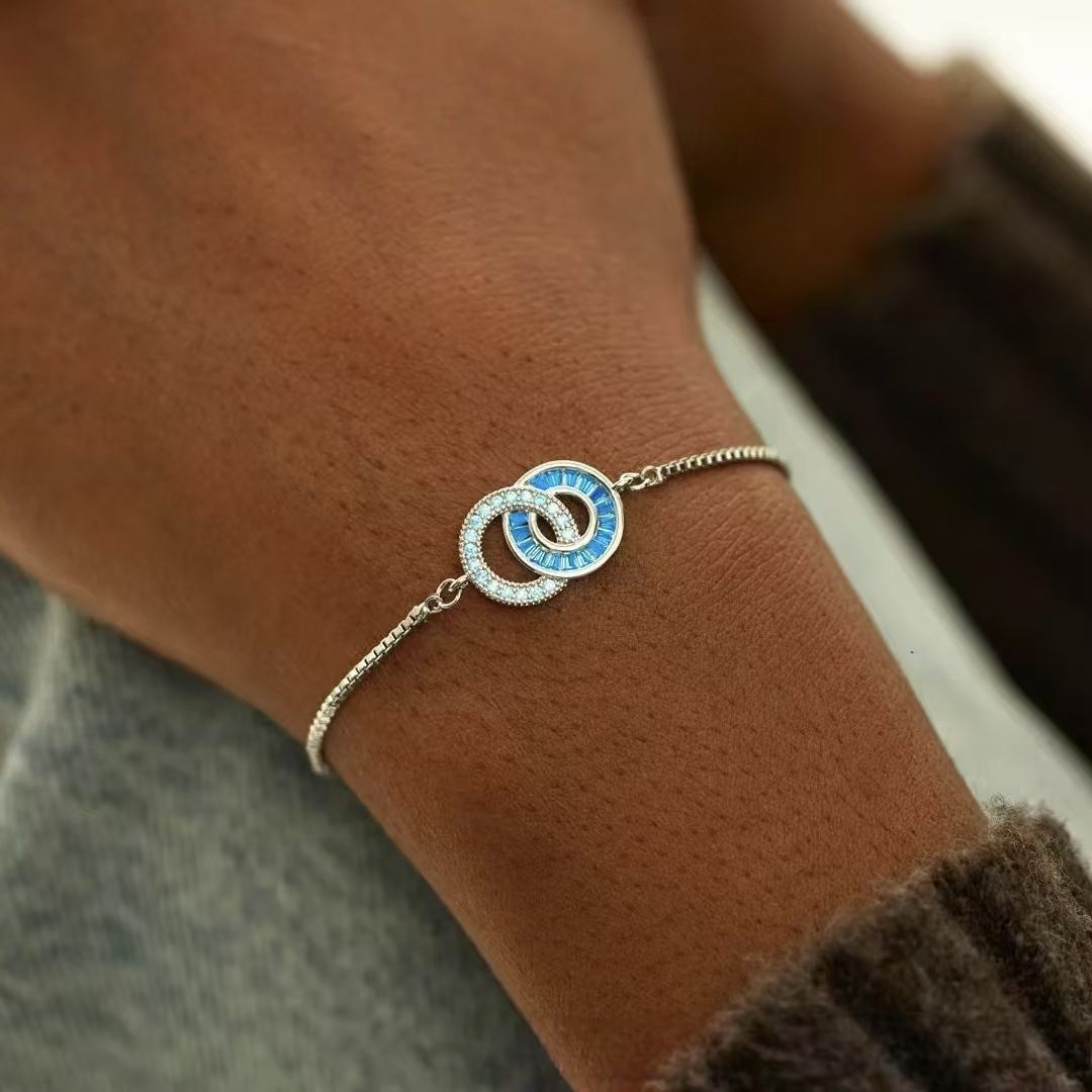 Fashion Copper Diamond Circle Bracelet For Women