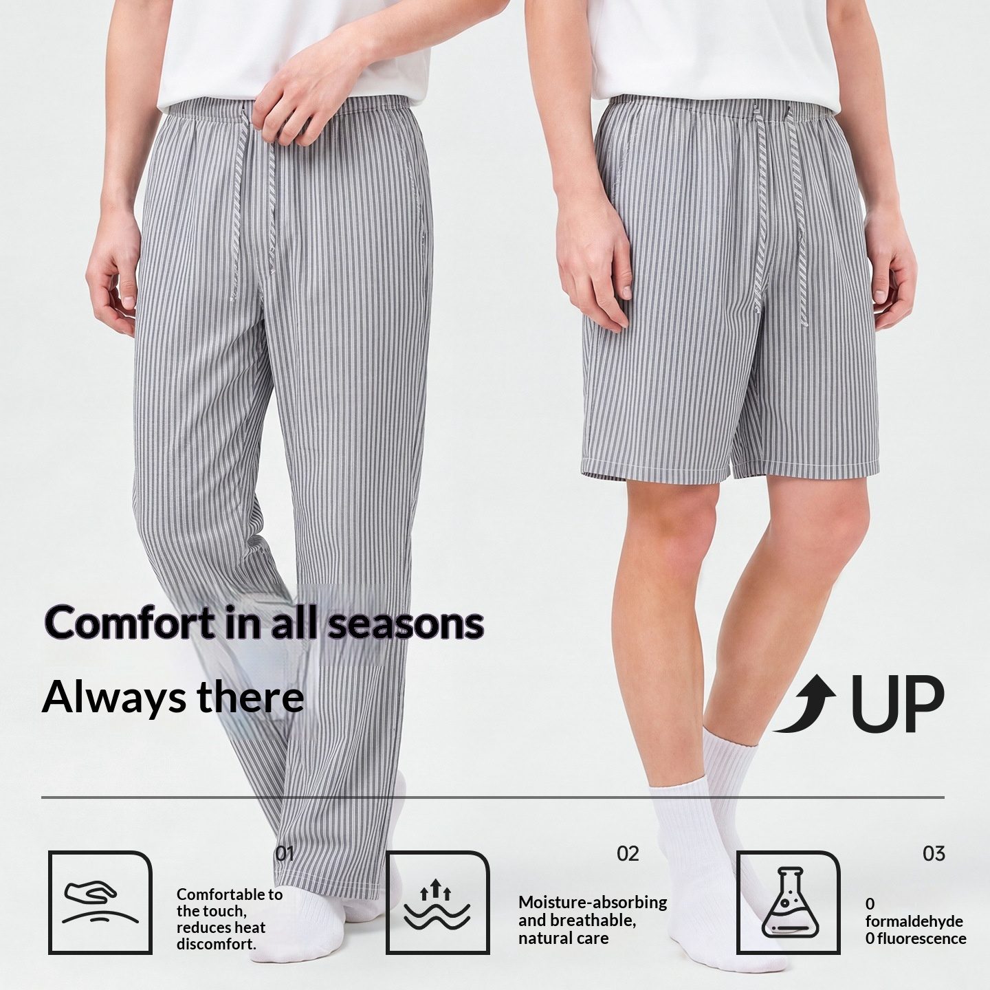 Striped Home Pants Suitable For Both Indoor And Outdoor Wear