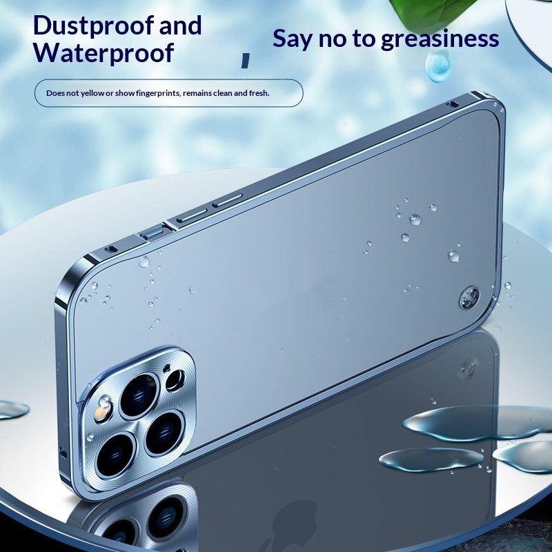Magnetic Metal-frame Lens Case With Frosted Transparent Design And Seahorse Clasp For Phones