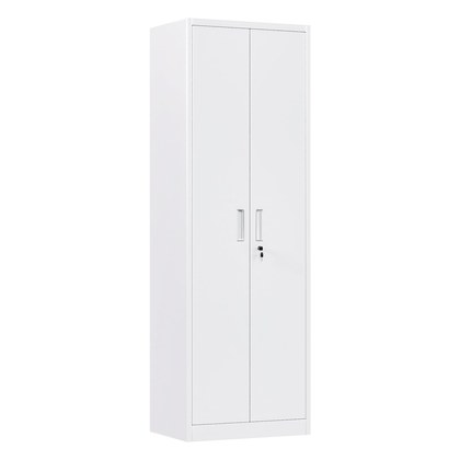 Narrow Metal Garage Storage Cabinet, Lockable Narrow Steel Storage Cabinet With 4 Adjustable Shelves For Garage, Office, Home, Assembly Required, Wh?