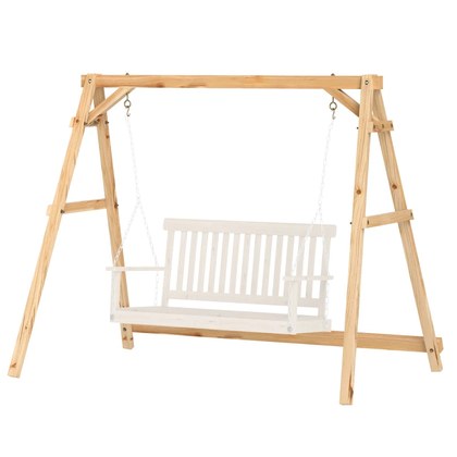 770lbs Porch Swing Frame, Heavy Duty A-Frame Hanging Chair Stand Only With Reinforced Bars For Porch, GardenBackyard