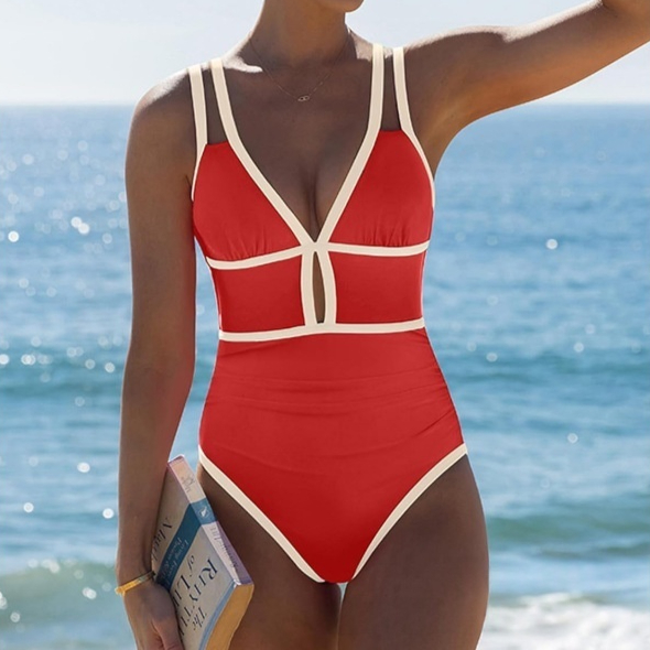 Color Block Sexy Flattering Swimsuit For Women