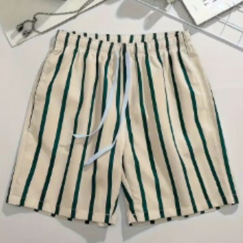 Hawaiian Beach Board Shorts For Men 3D Striped Design