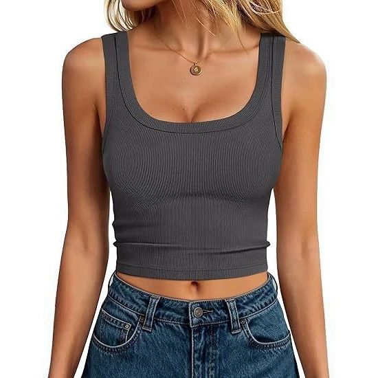 New Solidcolor Slimfit Cropped Vest For Women